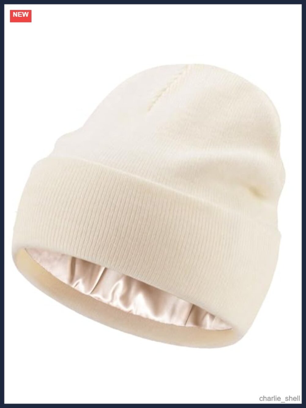 100% Cotton Satin Lined Knit Beanie Winter Hat Unisex